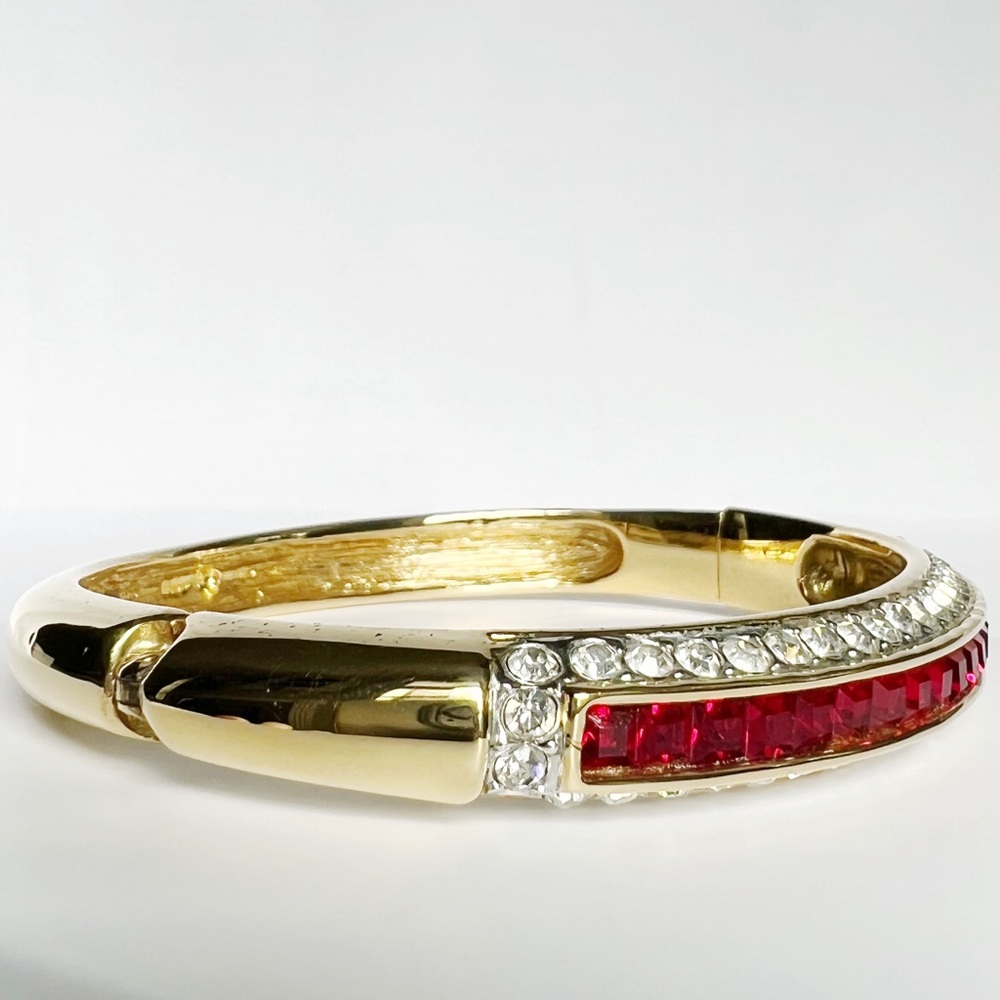 Fancy Ruby Simulated Gemstones & Round White Zirc… - image 4